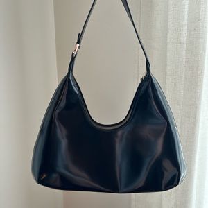 By Far Amber bag in black semi patent